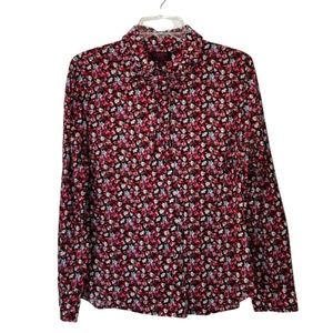 J. Crew Ruffle Collar Liberty Art Fabrics Button Down Blouse Shirt Top Sz 16